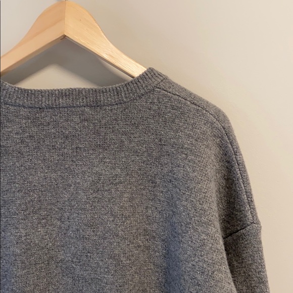 Madewell Grey Lace Up Sweater Merino Wool - Picture 9 of 11